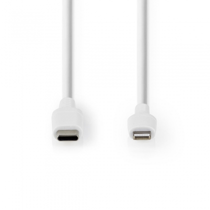 Lightning Kabel | USB 2.0 | Apple Lightning 8-Pins | USB-C™ Male | 480 Mbps | Vernikkeld | 1.00 m | Rond | PVC | Wit | Doos