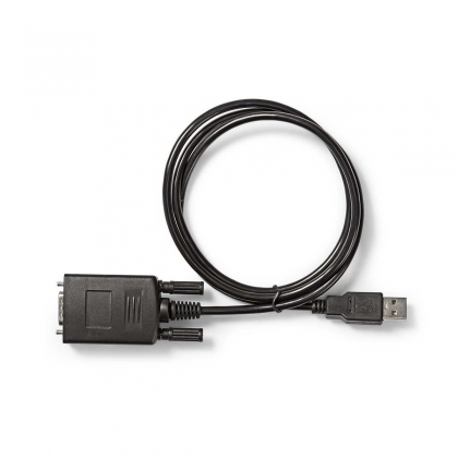 RS232-Converter | USB-A Male | RS232 | Vernikkeld | 0.90 m | Rond | PVC | Zwart | Doos