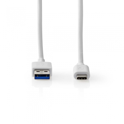 USB-Kabel | USB 3.2 Gen 1 | USB-A Male | USB-C™ Male | 60 W | 5 Gbps | Vernikkeld | 1.00 m | Rond | PVC | Wit | Doos