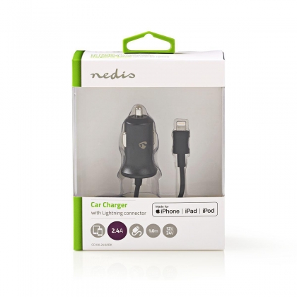 Autolader | 12 W | 1x 2.4 A | Outputs: 1 | Lightning 8-Pins Kabel | 1.00 m | Single Voltage Output