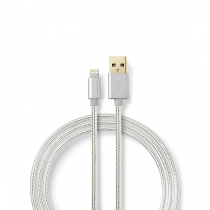 Lightning Kabel | USB 2.0 | Apple Lightning 8-Pins | USB-A Male | 480 Mbps | Verguld | 1.00 m | Rond | Gevlochten / Nylon | Aluminium | Cover Window Box