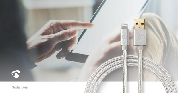 Lightning Kabel | USB 2.0 | Apple Lightning 8-Pins | USB-A Male | 480 Mbps | Verguld | 1.00 m | Rond | Gevlochten / Nylon | Aluminium | Cover Window Box