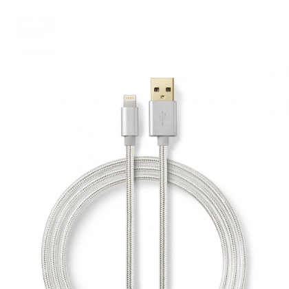 Lightning Kabel | USB 2.0 | Apple Lightning 8-Pins | USB-A Male | 480 Mbps | Verguld | 2.00 m | Rond | Gevlochten / Nylon | Aluminium | Cover Window Box