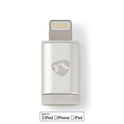 Lightning-Adapter | Apple Lightning 8-Pins | USB Micro-B Female | Verguld | Rond | Aluminium