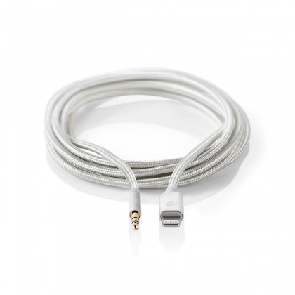 Lightning-Adapter | Apple Lightning 8-Pins | 3,5 mm Male | Verguld | 1.00 m | Rond | Nylon