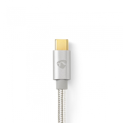 USB-Kabel | USB 2.0 | USB-A Male | USB-C™ Male | 15 W | 480 Mbps | Verguld | 1.00 m | Rond | Gevlochten / Nylon | Aluminium | Cover Window Box