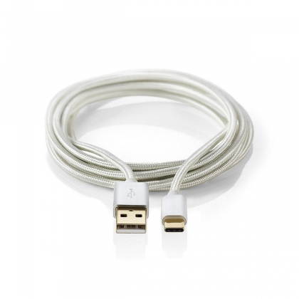 USB 2.0-Kabel voor Synchroniseren, Opladen en AV-Ondersteuning | Verguld 2,0m | USB C™ Male naar USB A Male | Voor Aansluiten van Smartphones en Mobiele Apparaten