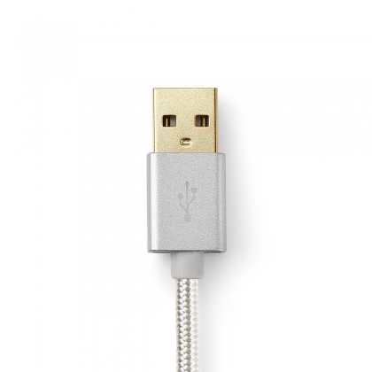 USB 2.0-Kabel voor Synchroniseren, Opladen en AV-Ondersteuning | Verguld 2,0m | USB C™ Male naar USB A Male | Voor Aansluiten van Smartphones en Mobiele Apparaten