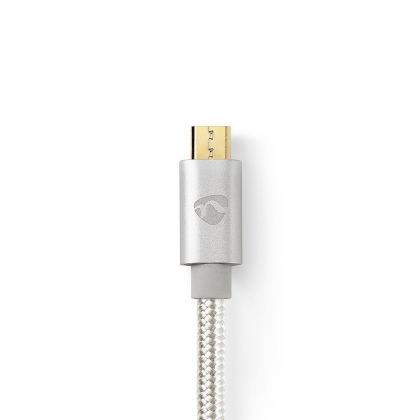 USB 2.0-Kabel voor Synchroniseren en Opladen | Verguld 1,0 m | USB C™ Male naar USB Micro B Male | Voor Aansluiten van Smartphones en Mobiele Apparaten