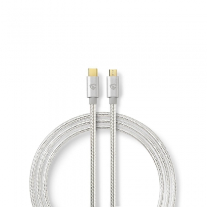 USB 2.0-Kabel voor Synchroniseren en Opladen | Verguld 3,0 m | USB C™ Male naar USB B Male-Kabel | Voor Aansluiten van Smartphones en Mobiele Apparaten