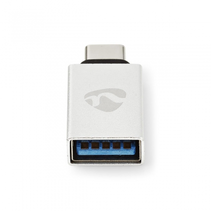 USB-C™ Adapter | USB 3.2 Gen 1 | USB-C™ Male | USB-A Female | 5 Gbps | Rond | Vernikkeld | Zilver | Cover Window Box