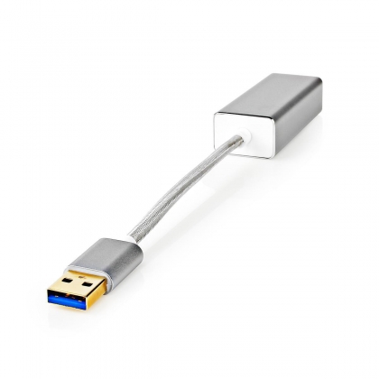 USB-netwerkadapter | USB 3.2 Gen 1 | 1 Gbps | USB-A Male | RJ45 Female | 0.20 m | Rond | Verguld | Koper | Zilver | Cover Window Box