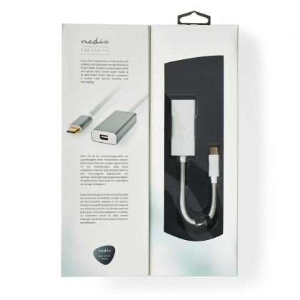 USB-C™ Adapter | USB 3.2 Gen 1 | USB-C™ Male | Mini DisplayPort Female | 0.20 m | Rond | Verguld | Gevlochten / Nylon | Zilver | Cover Window Box