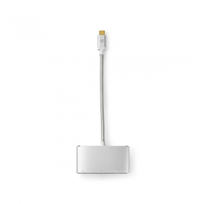 3-in-1 USB 3.0-Adapterkabel | Verguld 0,2 m | USB C™ Male naar USB C™ Female/USB-A Female/VGA Female | Voor Aansluiten van een Monitor en 2 USB-Apparaten