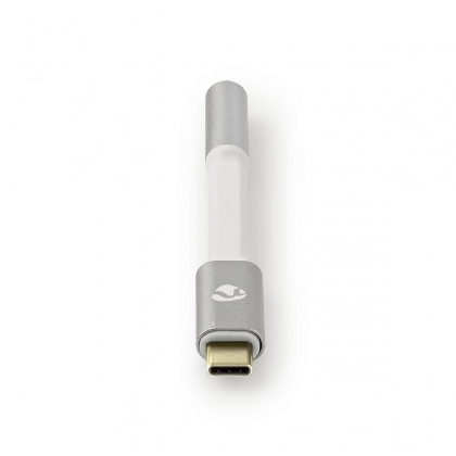 USB-C™ Adapter | USB 2.0 | USB-C™ Male | 3,5 mm Female | 0.08 m | Rond | Verguld | Gevlochten / Nylon | Wit / Zilver | Cover Window Box