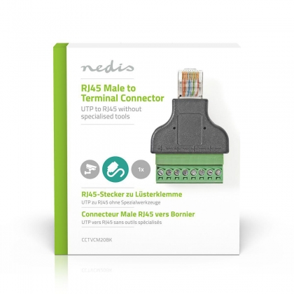 CCTV-Beveiligingsconnector | 8-Aderig naar RJ45 Male