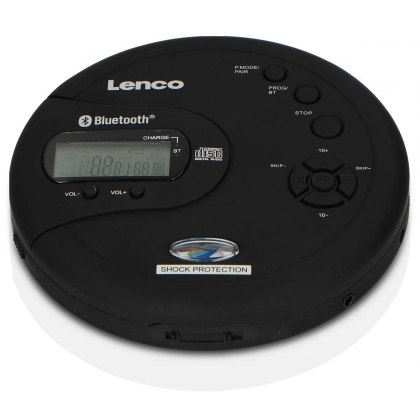 Draagbare Bluetooth® CD-MP3-speler met antishock Zwart