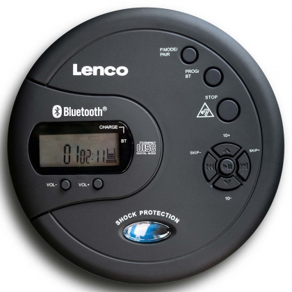 Draagbare Bluetooth® CD-MP3-speler met antishock Zwart