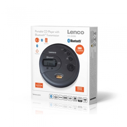 Draagbare Bluetooth® CD-MP3-speler met antishock Zwart