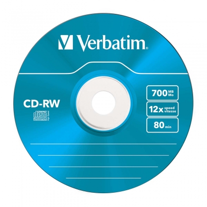 CD-RW 8-12x 700MB kleuren 5 Pack Slim Case