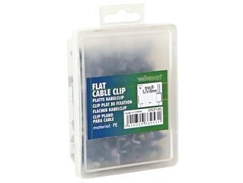 PLATTE KABELCLIP, GRIJS, 6mm (100st/doos)