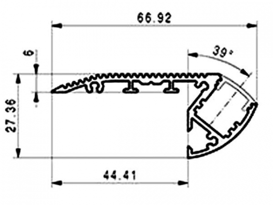 ALUMINIUM PROFIEL VOOR LEDSTRIPS - TRAP- 2m