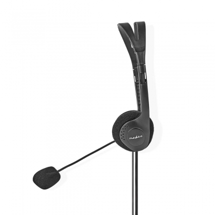 PC-Headset | On-Ear | Stereo | 2x 3.5 mm | Inklapbare Microfoon | Zwart