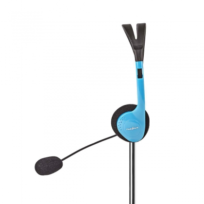 PC-Headset | On-Ear | Stereo | 2x 3.5 mm | Inklapbare Microfoon | Blauw