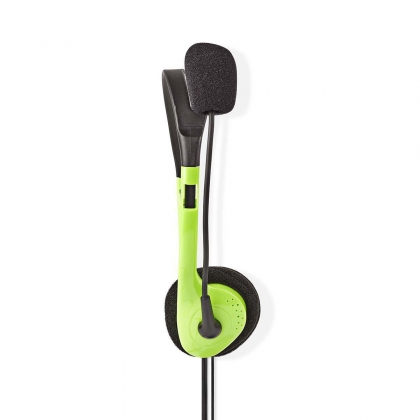 PC-Headset | On-Ear | Stereo | 2x 3.5 mm | Inklapbare Microfoon | Groen
