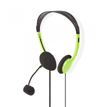 PC-Headset | On-Ear | Stereo | 2x 3.5 mm | Inklapbare Microfoon | Groen