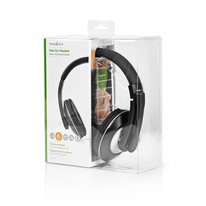 PC-Headset | Over-Ear | Stereo | 2x 3.5 mm | Inklapbare Microfoon | Zwart