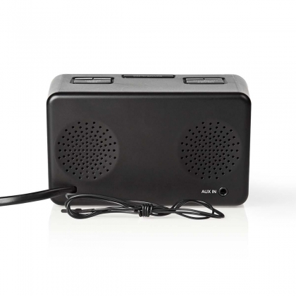 Digitale Wekkerradio | LED-Scherm | 1x 3,5 mm Audio-Input | Tijdprojectie | AM / FM | Snoozefunctie | Slaaptimer | Aantal alarmen: 2 | Zwart