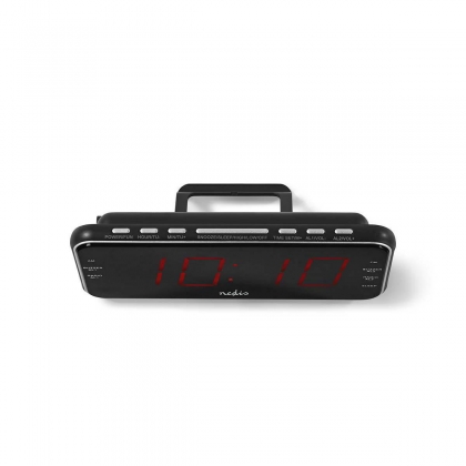 Digitale Wekkerradio | LED-Scherm | 1x 3,5 mm Audio-Input | Tijdprojectie | AM / FM | Snoozefunctie | Slaaptimer | Aantal alarmen: 2 | Zwart