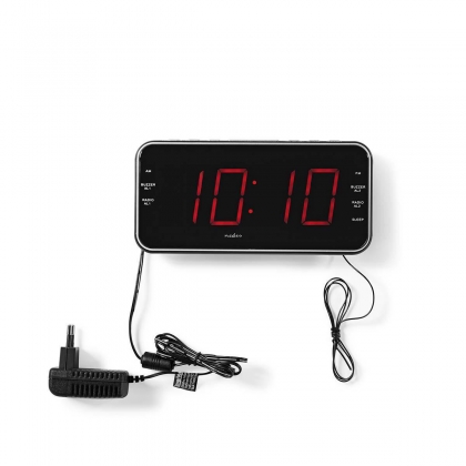 Digitale Wekkerradio | LED-Scherm | 1x 3,5 mm Audio-Input | Tijdprojectie | AM / FM | Snoozefunctie | Slaaptimer | Aantal alarmen: 2 | Zwart