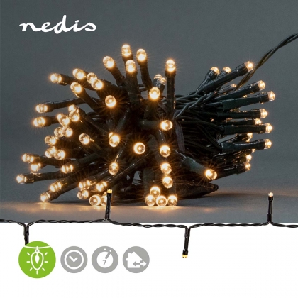 Kerstverlichting | Koord | 48 LED's | Warm Wit | 3.60 m | Licht effecten: 7 | Binnen & Buiten | Batterij Gevoed