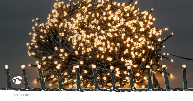 Kerstverlichting | Compacte cluster | 1800 LED's | Warm Wit | 36.00 m | Licht effecten: 7 | Binnen & Buiten | Netvoeding