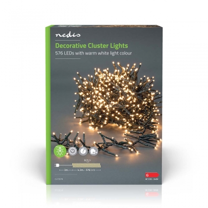 Kerstverlichting | Cluster | 576 LED's | Warm Wit | 4.20 m | Licht effecten: 7 | Binnen & Buiten | Netvoeding