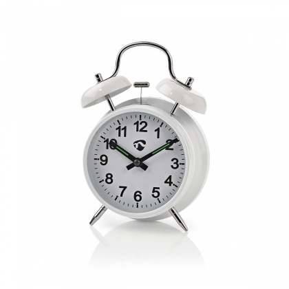 Analoge Bureau-Wekker | Snoozefunctie | Achtergrondverlichting | Wit