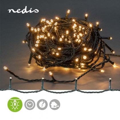 Kerstverlichting | Koord | 180 LED's | Warm Wit | 13.50 m | Licht effecten: 7 | Binnen & Buiten | Netvoeding