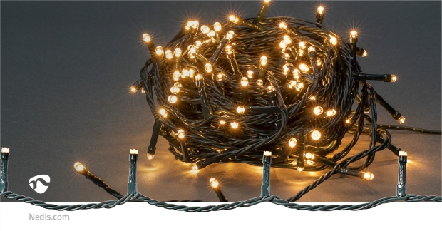 Kerstverlichting | Koord | 180 LED's | Warm Wit | 13.50 m | Licht effecten: 7 | Binnen & Buiten | Netvoeding