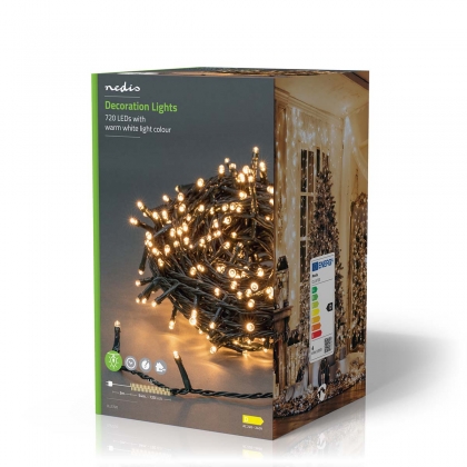 Kerstverlichting | Koord | 720 LED's | Warm Wit | 54.00 m | Licht effecten: 7 | Binnen & Buiten | Netvoeding