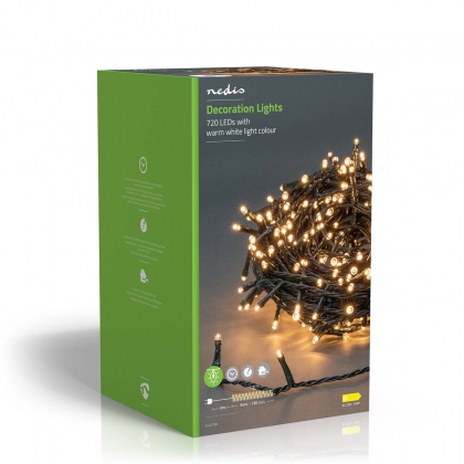 Kerstverlichting | Koord | 720 LED's | Warm Wit | 54.00 m | Licht effecten: 7 | Binnen & Buiten | Netvoeding