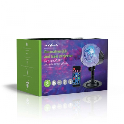 Decoratieve Verlichting | LED- en laserprojector | Kleurrijke LED en groene laser | Binnen & Buiten | Afstandsbediening