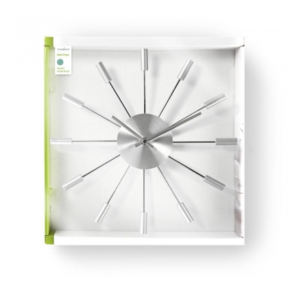 Wandklok | Diameter: 340 mm | Metaal | Zilver