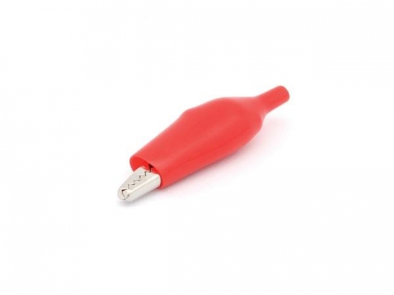 GEISOLEERDE KROKODILLENKLEMMEN MET HULS 44mm - ROOD