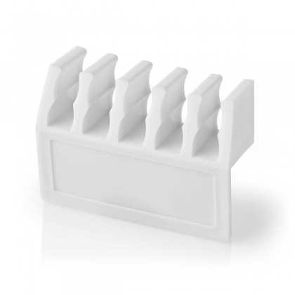 Kabelmanagement | Kabelclip | Click & Go | 2 Stuks | Aantal sleuven: 5 Sleuven | Maximale kabeldikte: 7.1 mm | Polypropylene | Wit