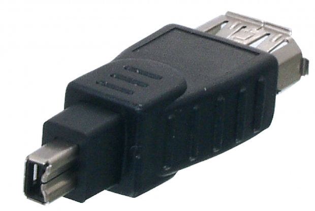 FireWire400-Adapter FireWire 4-Pins Male - FireWire 6-Pins Female Zwart