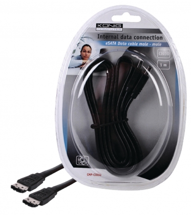 SATA 3 Gb/s Kabel eSATA Male - eSATA Male 1.00 m Zwart