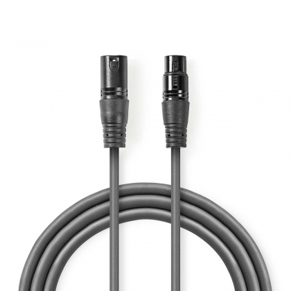 Gebalanceerde Audiokabel | XLR 3-Pins Male | XLR 3-Pins Female | Vernikkeld | 10.0 m | Rond | PVC | Donkergrijs | Gift Box