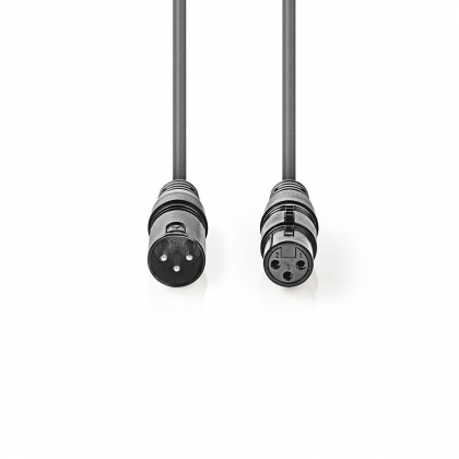 Gebalanceerde Audiokabel | XLR 3-Pins Male | XLR 3-Pins Female | Vernikkeld | 15.0 m | Rond | PVC | Donkergrijs | Gift Box